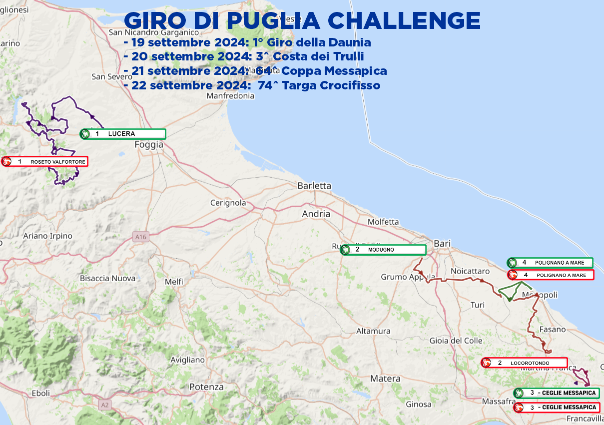 Giro di Puglia 2024 percorso